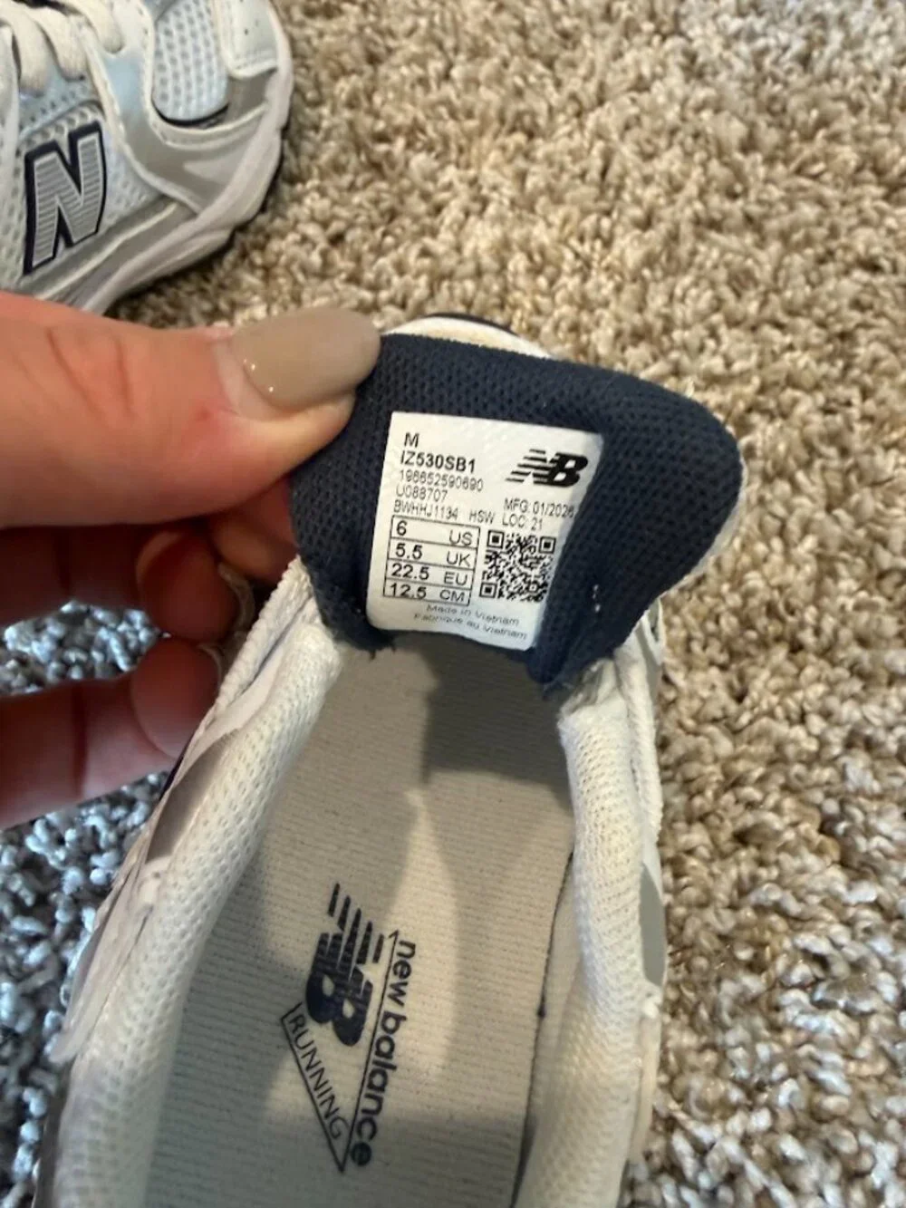Toddler New Balance 530 Blue/White | Size 6